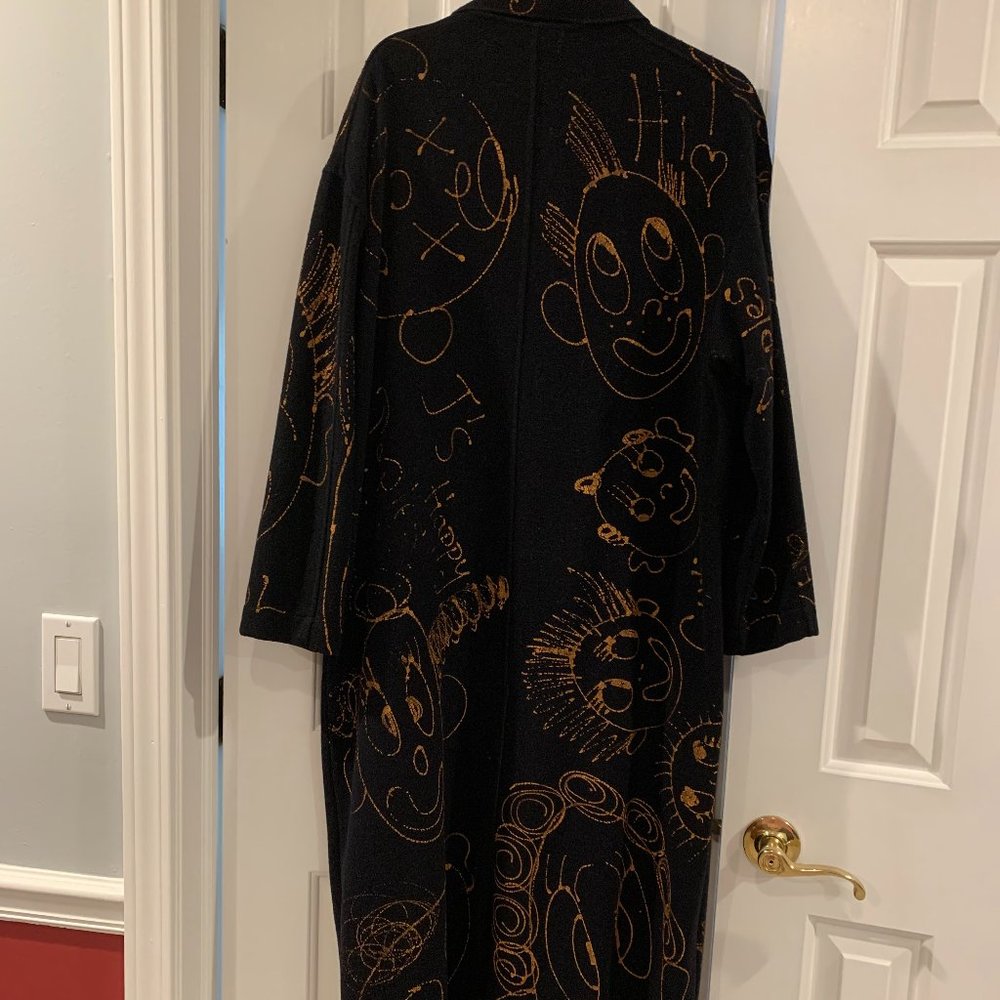 Truly Unique Wool Coat - Black/hand painted